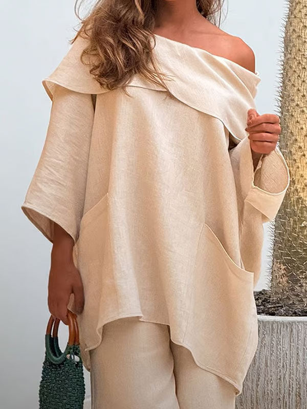 Ladies Top with Irregular Collar/Irregular Collar Ladies Top