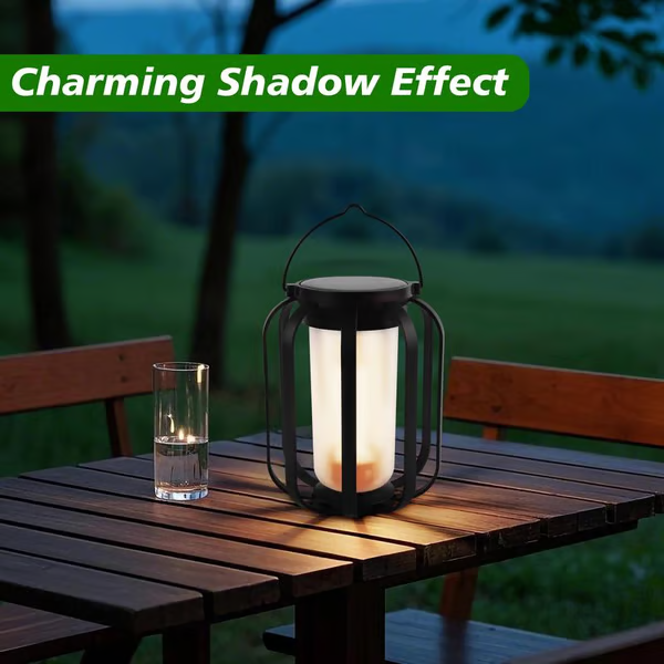 ð¥Upgraded flickering flame solar lantern outdoor waterproof light
