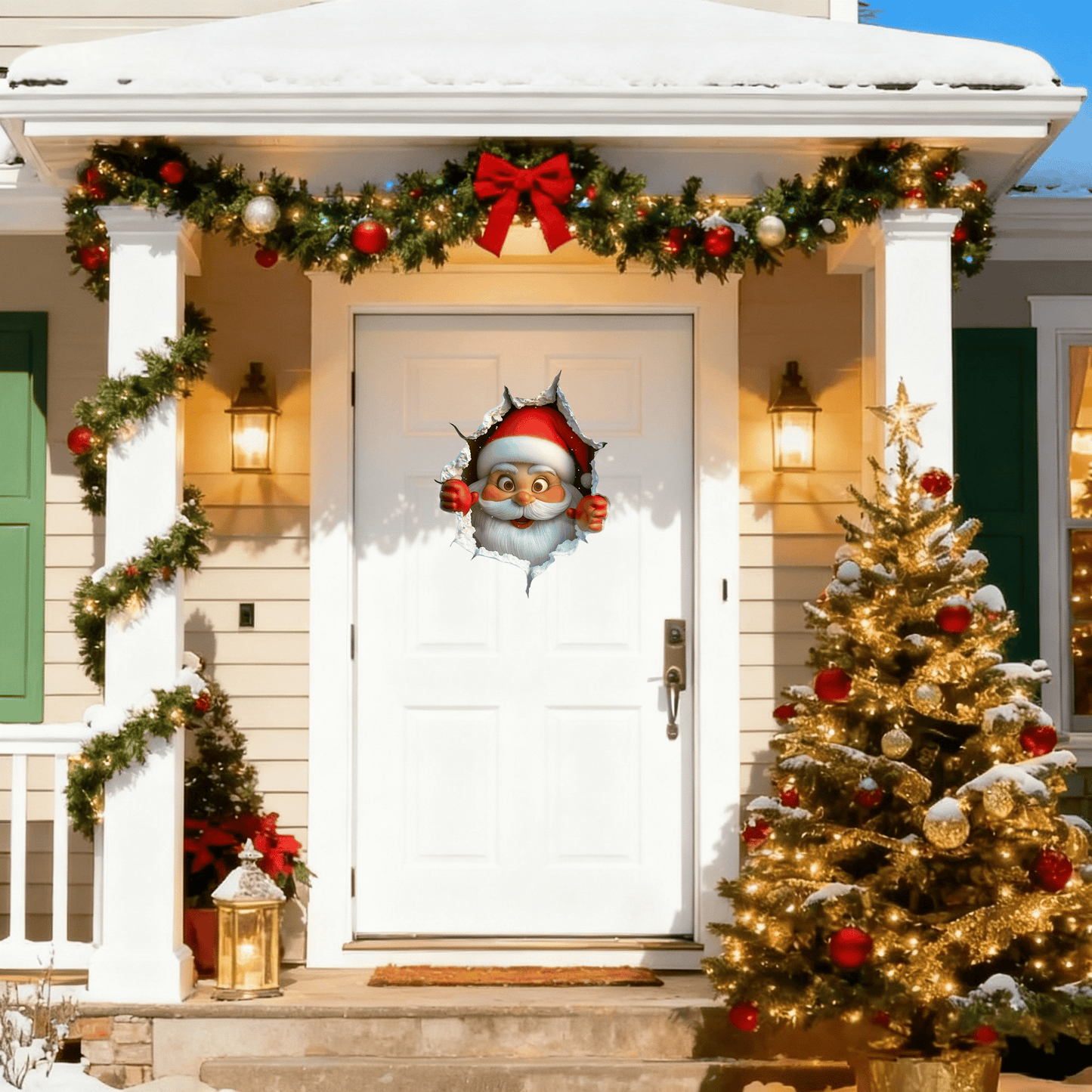 🎄3D-Wanddurchbrechender Weihnachtsmann-Aufkleber🎅