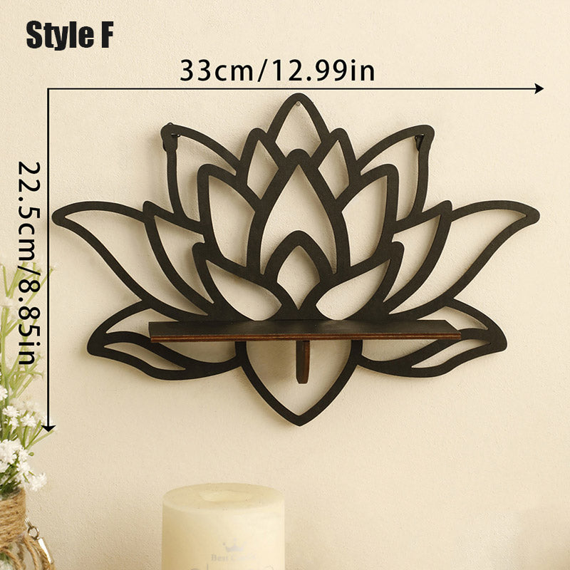 Wooden Hollow Decorative Wall Storage Rack