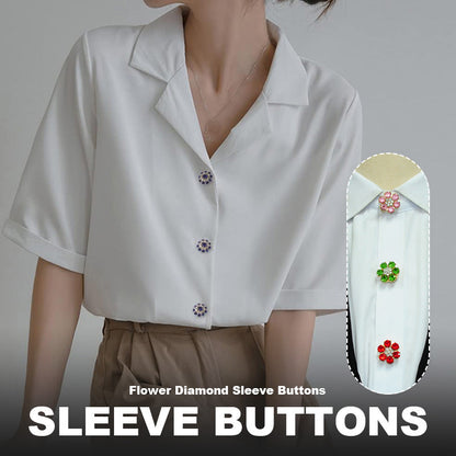 Floral diamond sleeve buttons