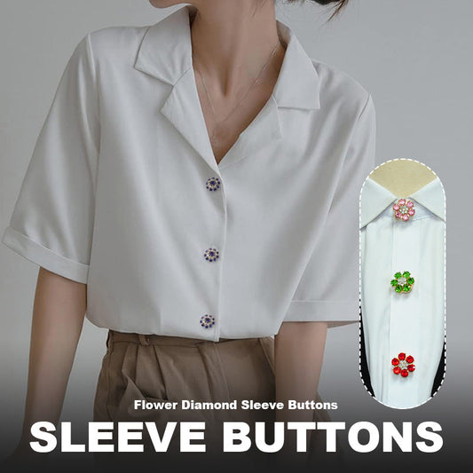 Floral diamond sleeve buttons