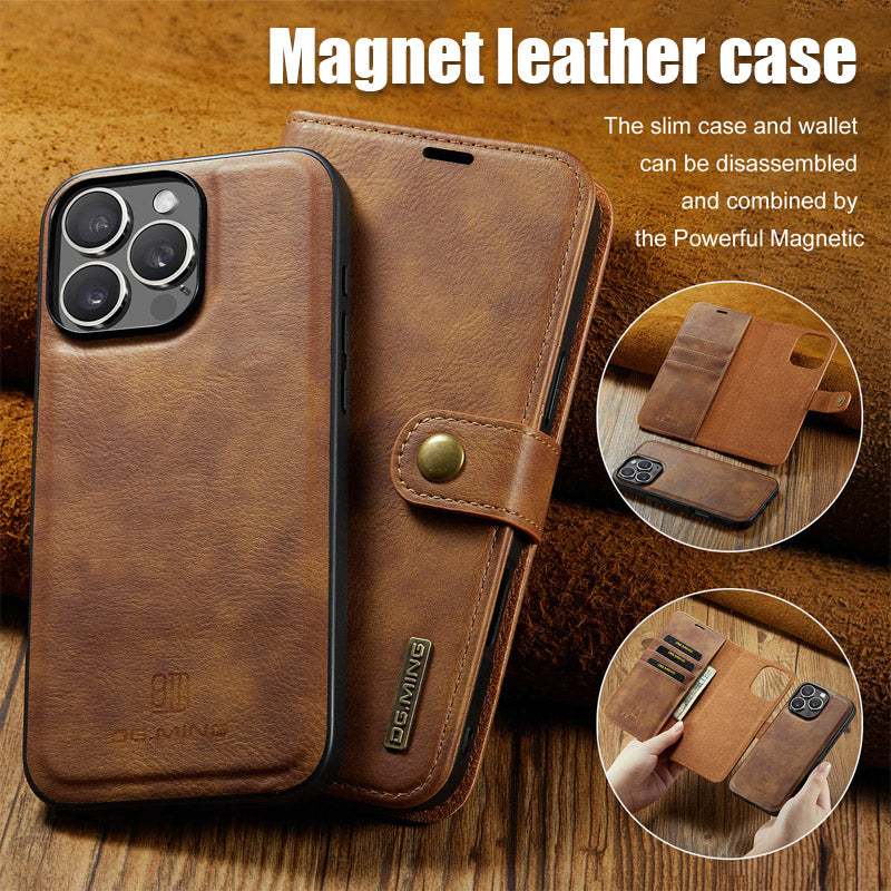 Magnetic Split Mobile Phone Leather Case