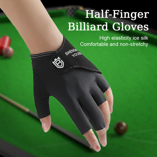 🎱 Breathable Anti-Slip Half-Finger Billiard Gloves