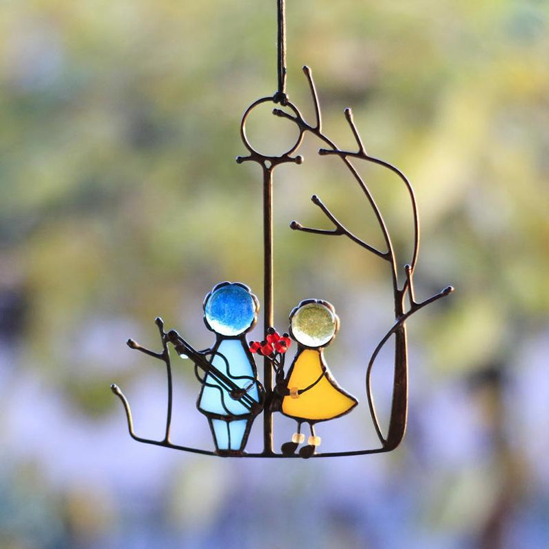 Suncatcher, window hanging, stained glass art