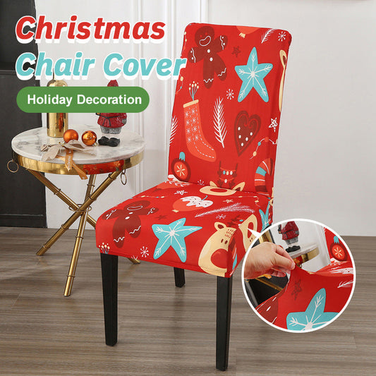 🎄Christmas elastic dining chair dust cover - a warm and festive atmosphere to accompany you through Christmas🎄