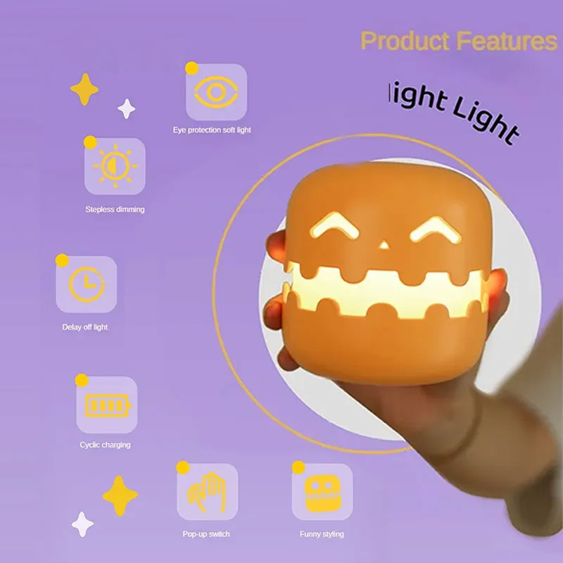 Halloween Press Pumpkin Night Light