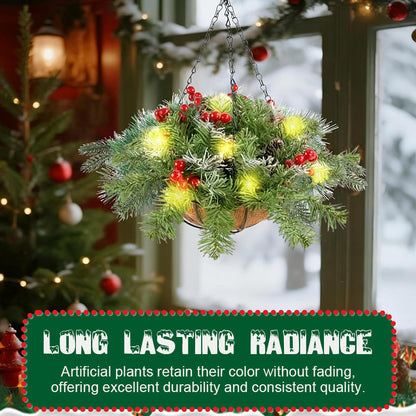 🎄Weihnachts-Sonderangebot🏆 Künstlicher Weihnachtskranz als Hängekorb