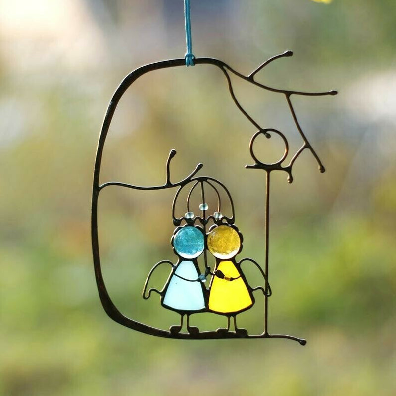 Suncatcher, window hanging, stained glass art