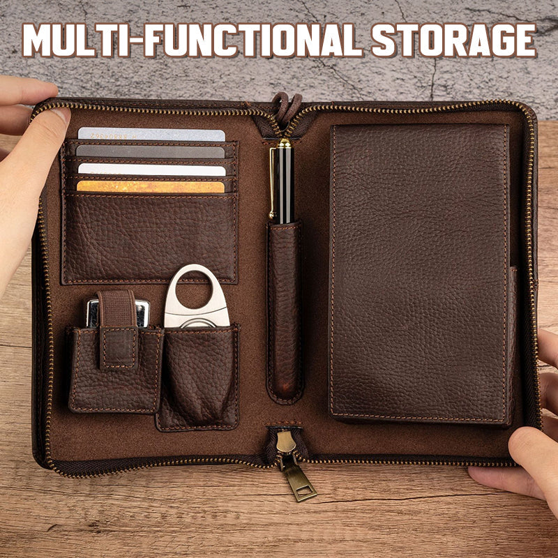 🏆 Tragbare Zigarrenkiste mit Vintage-Motiv und Litschi-Muster