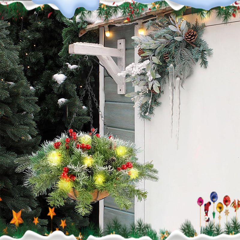 🎄Weihnachts-Sonderangebot🏆 Künstlicher Weihnachtskranz als Hängekorb