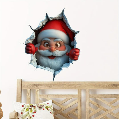 🎄3D-Wanddurchbrechender Weihnachtsmann-Aufkleber🎅