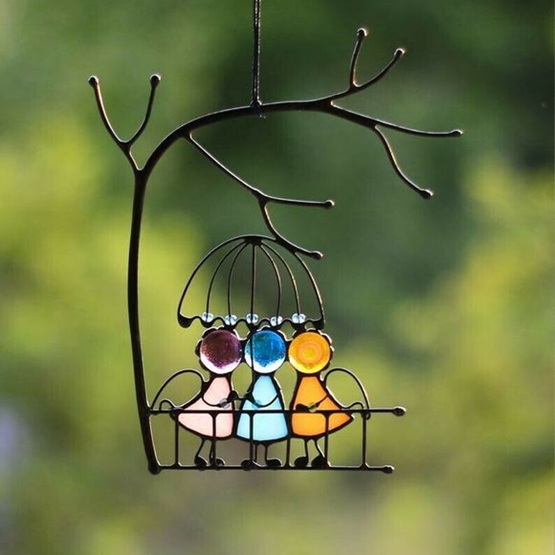 Suncatcher, window hanging, stained glass art