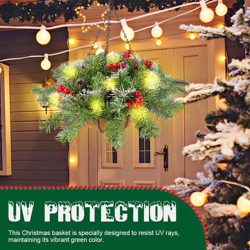 🎄Weihnachts-Sonderangebot🏆 Künstlicher Weihnachtskranz als Hängekorb