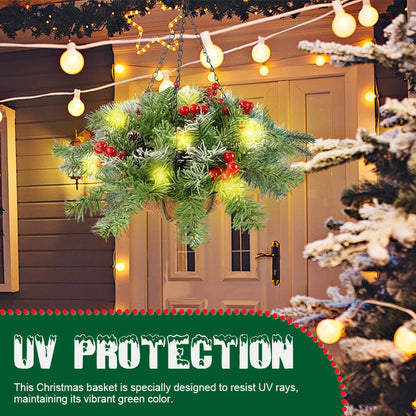 🎄Weihnachts-Sonderangebot🏆 Künstlicher Weihnachtskranz als Hängekorb