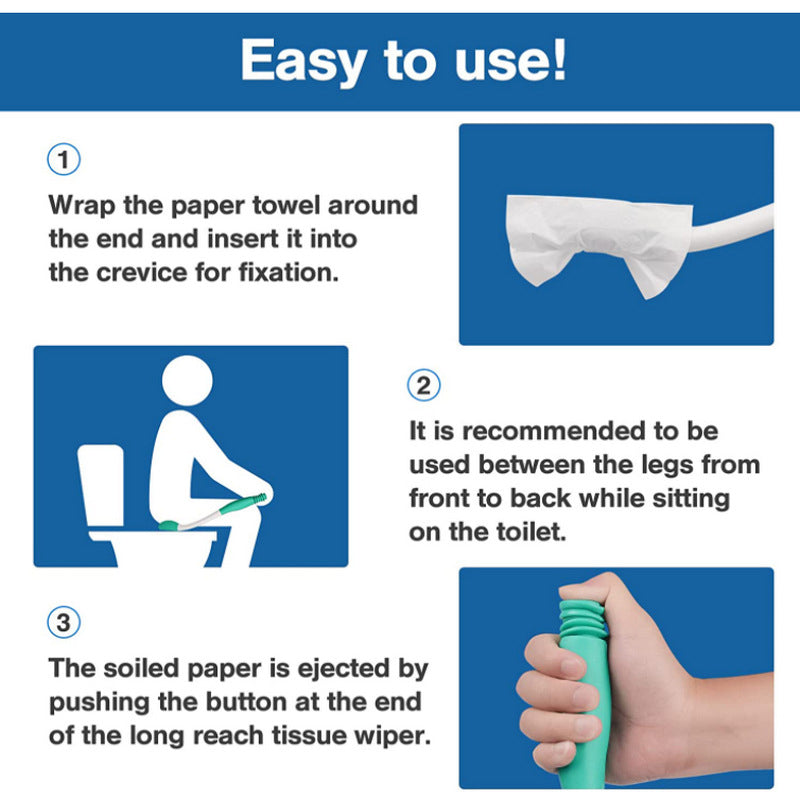 No need to bend over butt wiping tool