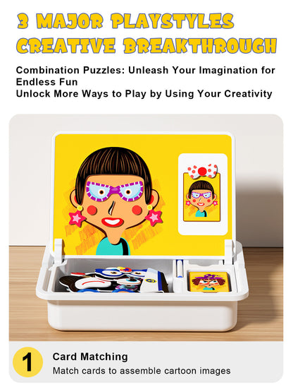 Magnetic Puzzles Face Dress Up Travel Game Double Side Preschool Educational Learning Toys for Kids