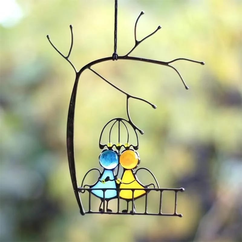 Suncatcher, window hanging, stained glass art