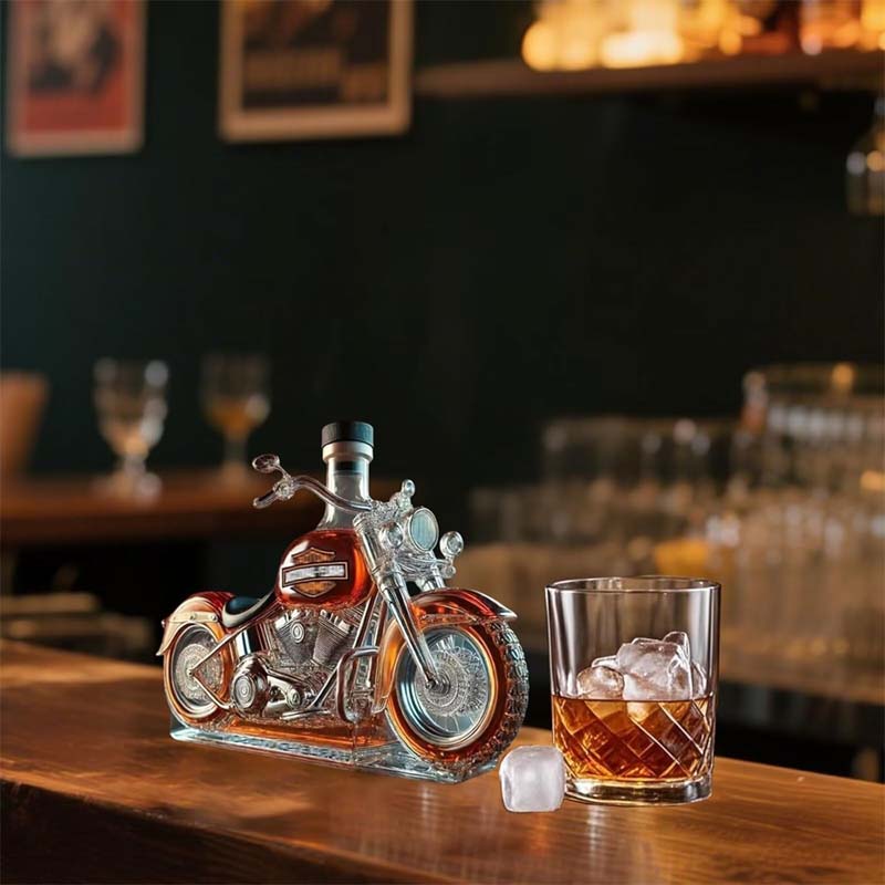 Creative Motorcycle Glass Wine Bottle