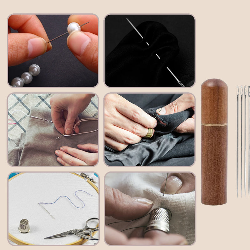Sewing needle set without threading
