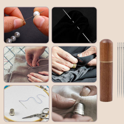 Sewing needle set without threading