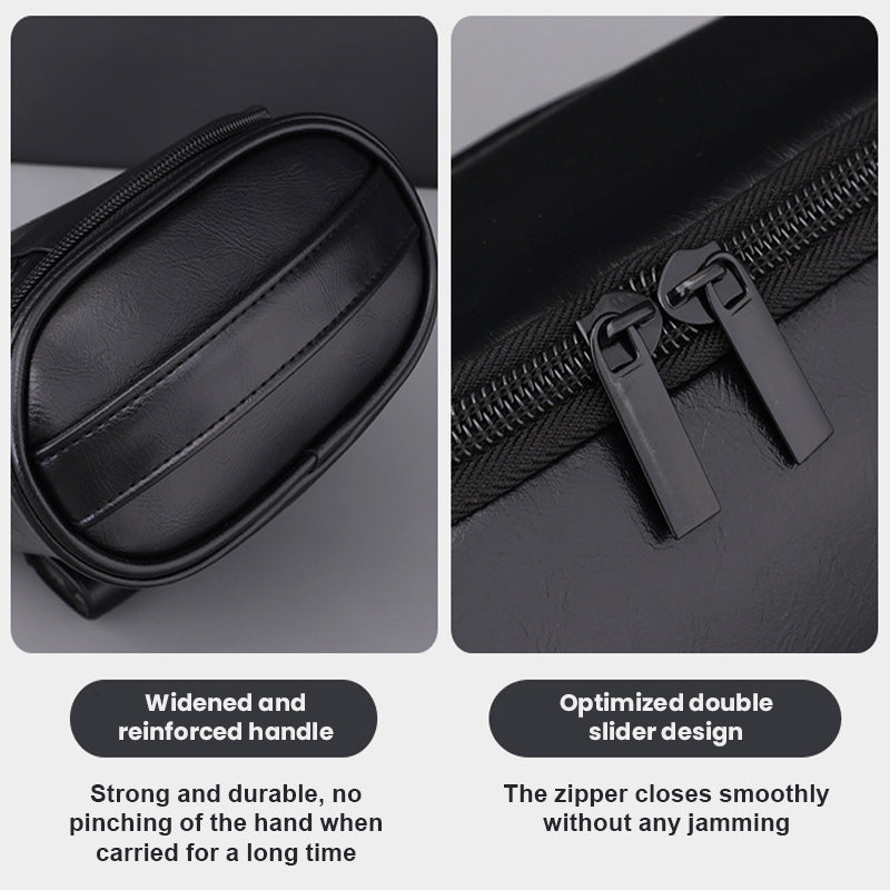 Men's Large-Capacity Portable Pu Cosmetic Bag - The Perfect Companion For Travel And Home
