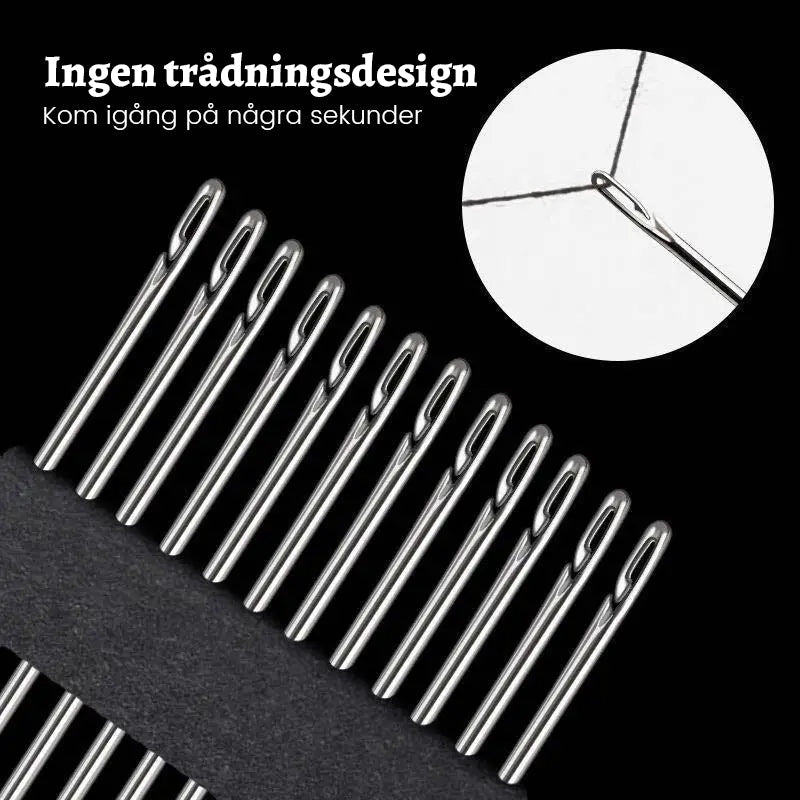 Sewing needle set without threading