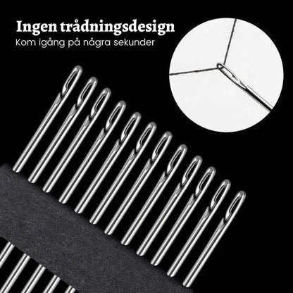 Sewing needle set without threading