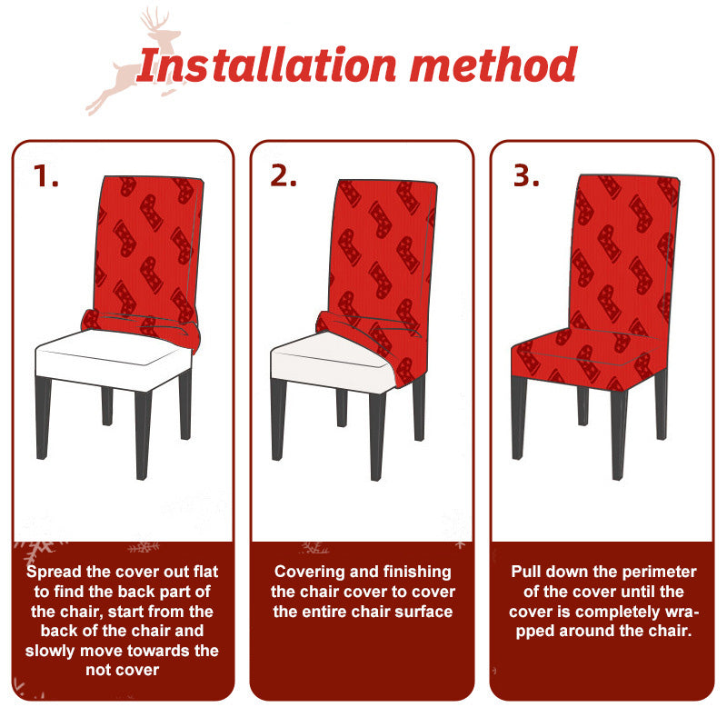 🎄Christmas elastic dining chair dust cover - a warm and festive atmosphere to accompany you through Christmas🎄
