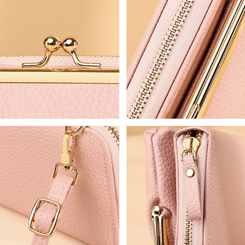 Multifunctional PU Leather Mobile Phone Bag Crossbody Shoulder Bag
