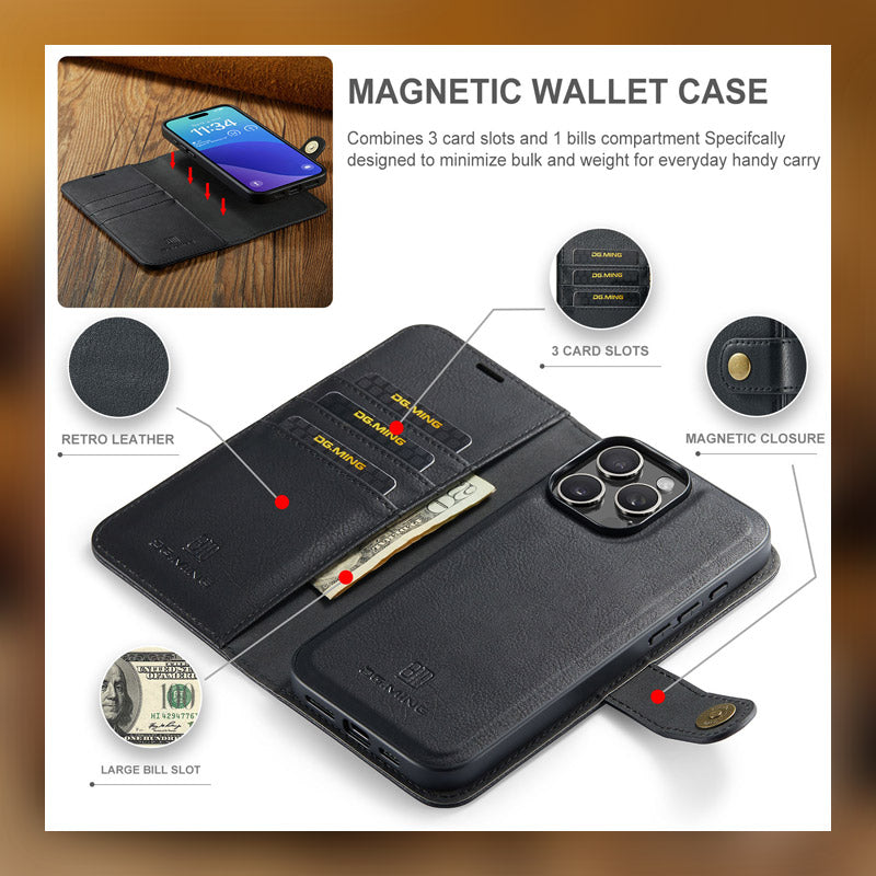 Magnetic Split Mobile Phone Leather Case