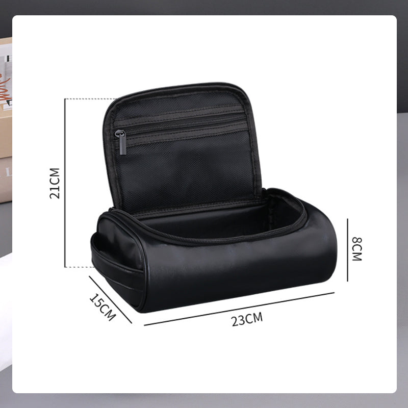 Men's Large-Capacity Portable Pu Cosmetic Bag - The Perfect Companion For Travel And Home