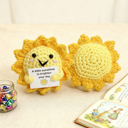 Emotional Support Sun – Handgemachtes Häkel-Plüschtier