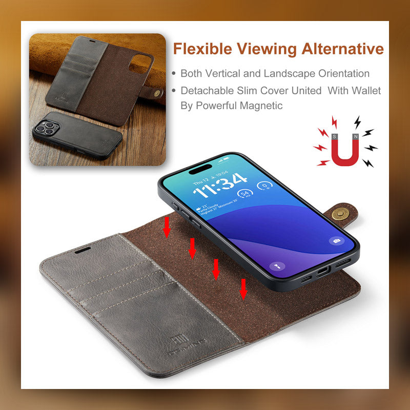Magnetic Split Mobile Phone Leather Case