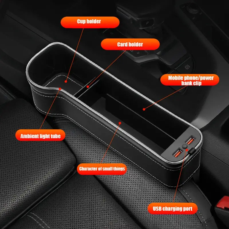 Car Seat Storage Box with Led Ambient Light