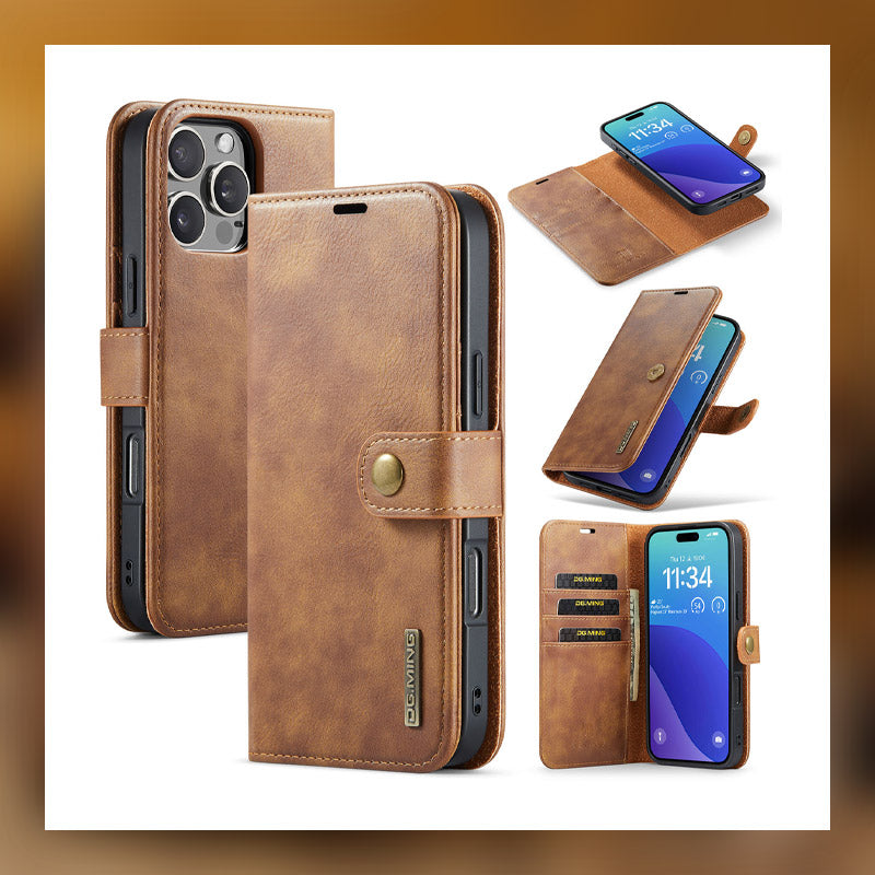 Magnetic Split Mobile Phone Leather Case