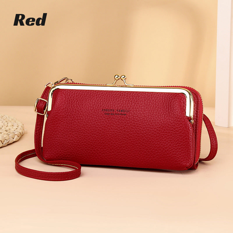 Multifunctional PU Leather Mobile Phone Bag Crossbody Shoulder Bag