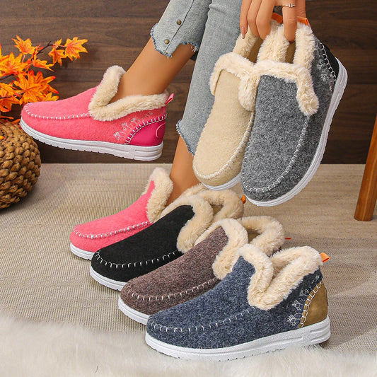 Warme, mit Fleece gefütterte Damen-Baumwollstiefel