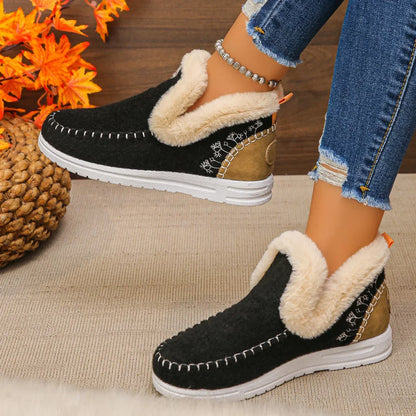 Warme, mit Fleece gefütterte Damen-Baumwollstiefel