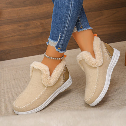 Warme, mit Fleece gefütterte Damen-Baumwollstiefel