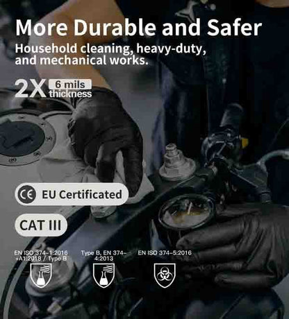 100/50 stuks zwarte nitril wegwerphandschoenen