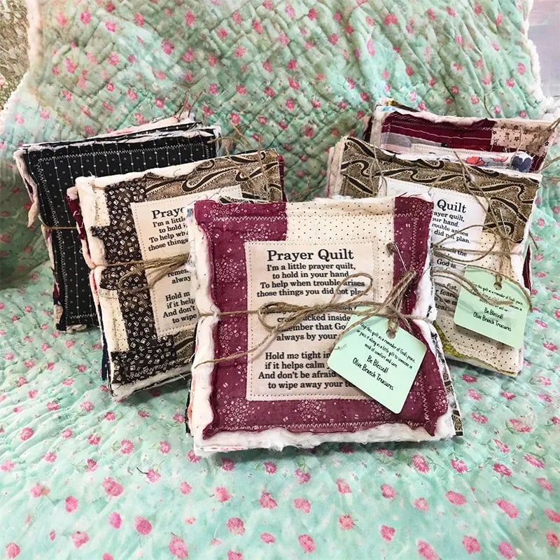Prayer Quilt with cross inside