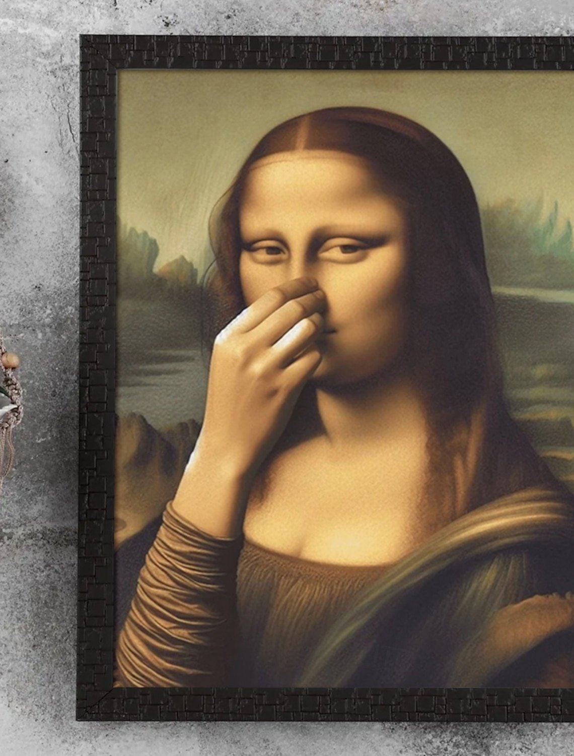 Imitation der Mona Lisa, lustige Vintage-Toiletten-Humor-Zimmerdekoration