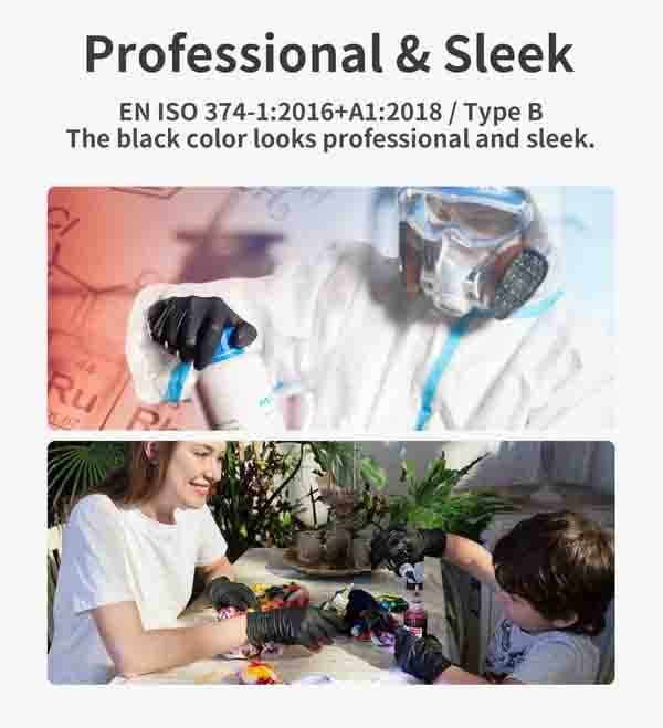 100/50 stuks zwarte nitril wegwerphandschoenen