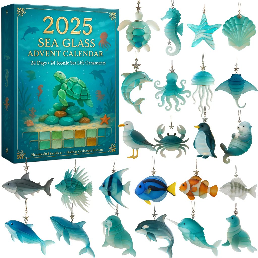 🔥Limitierte Auflage, nur noch 100 Sets übrig! - 🌊Adventskalender 2025 aus Seeglas · Ocean Treasures