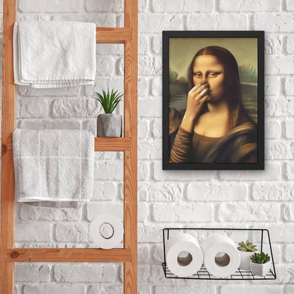 Imitation der Mona Lisa, lustige Vintage-Toiletten-Humor-Zimmerdekoration
