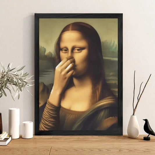 Imitation der Mona Lisa, lustige Vintage-Toiletten-Humor-Zimmerdekoration