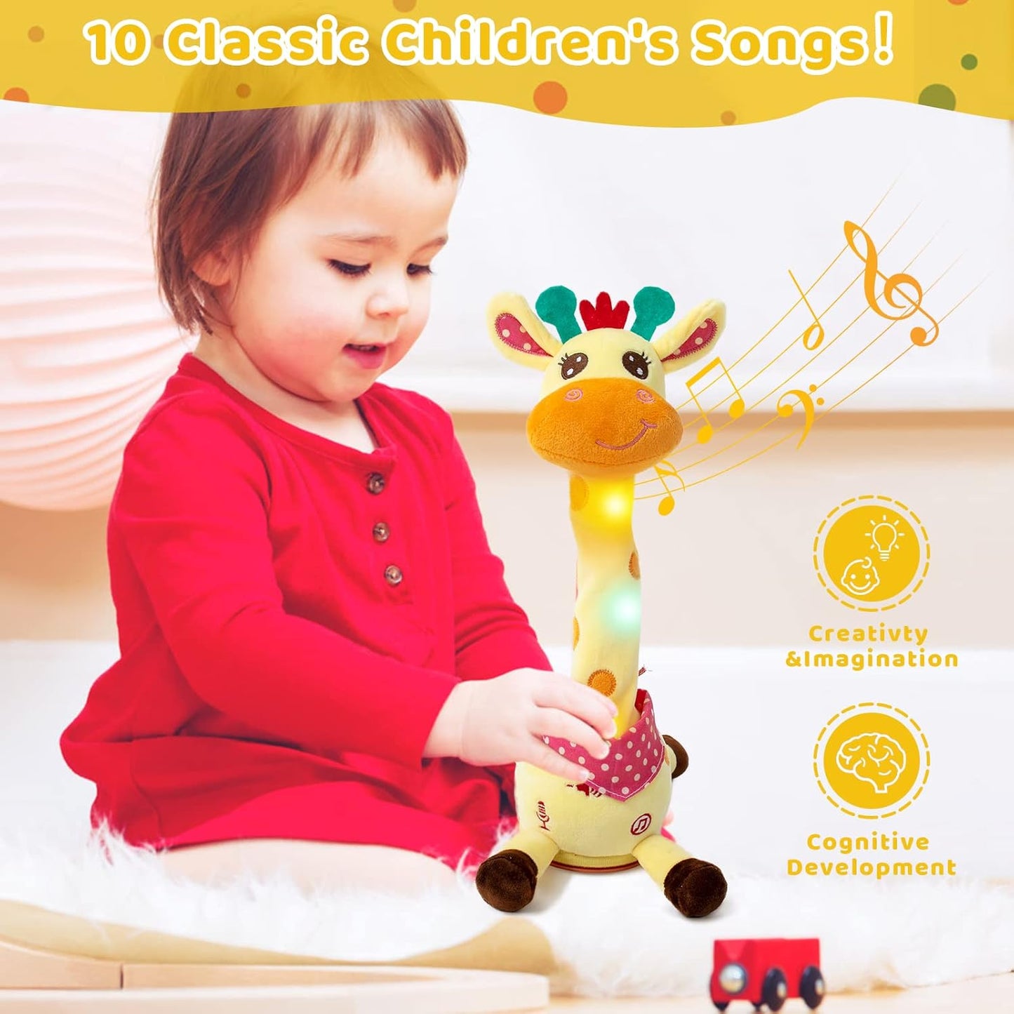 🎉 De bestverkochte muzikale giraffenknuffel – zingt, danst en herhaalt wat je zegt! 🦒🎵🗣️