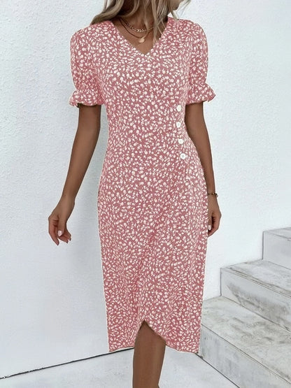 Casual Wrap Dress With Flowers For Women