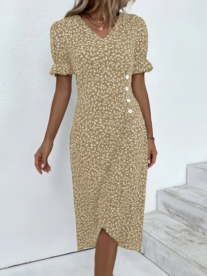 Casual Wrap Dress With Flowers For Women